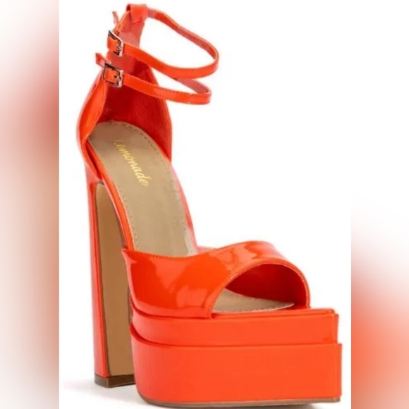 Fits like 7.5 Orange Platform Heel - Picture 5 of 9
